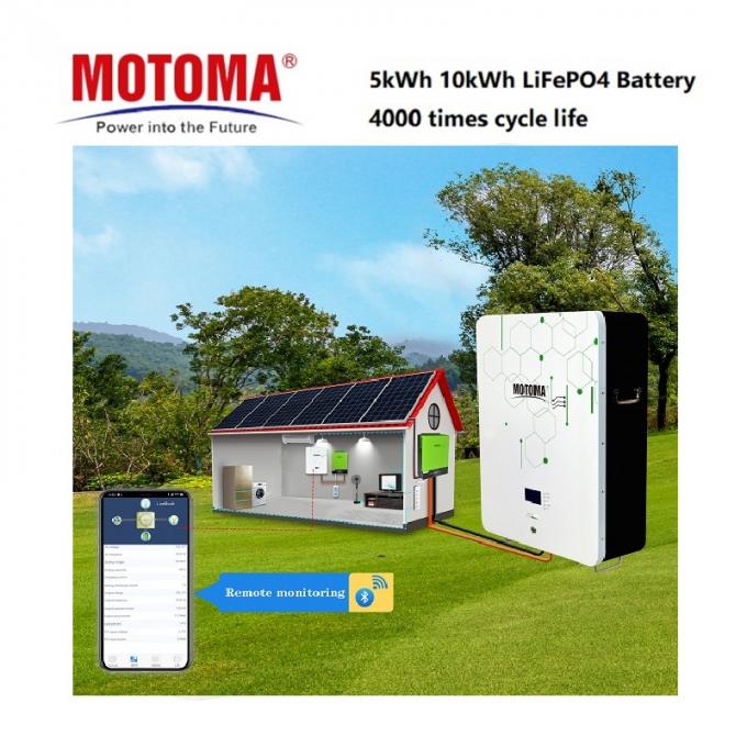 De Batterijpak van MOTOMA 48V 100Ah LiFePO4 voor Zonnestelsel 0
